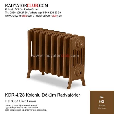Kdr-4-28 Kolonlu Ayaklı Döküm Radyatör, Ral 8008 |  8 Kolon Kdr-4-28 Kolonlu Ayaklı Döküm Radyatör, Ral 8008 |  8 Kolon